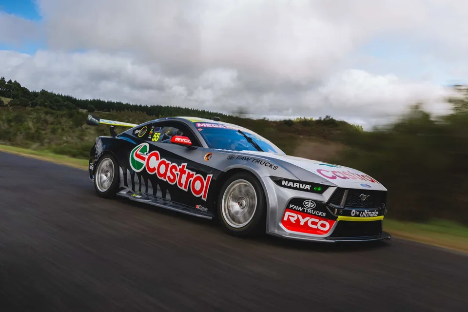 Castrol liveried race car on track